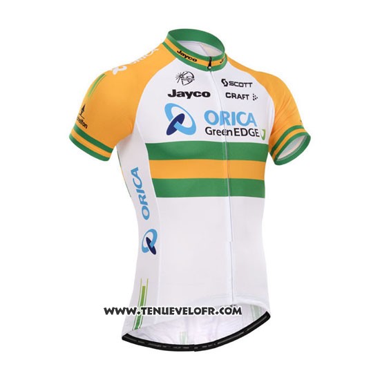 2014 Maillot Ciclismo Orica GreenEDGE Champion L'autriche Manches Courtes et Cuissard